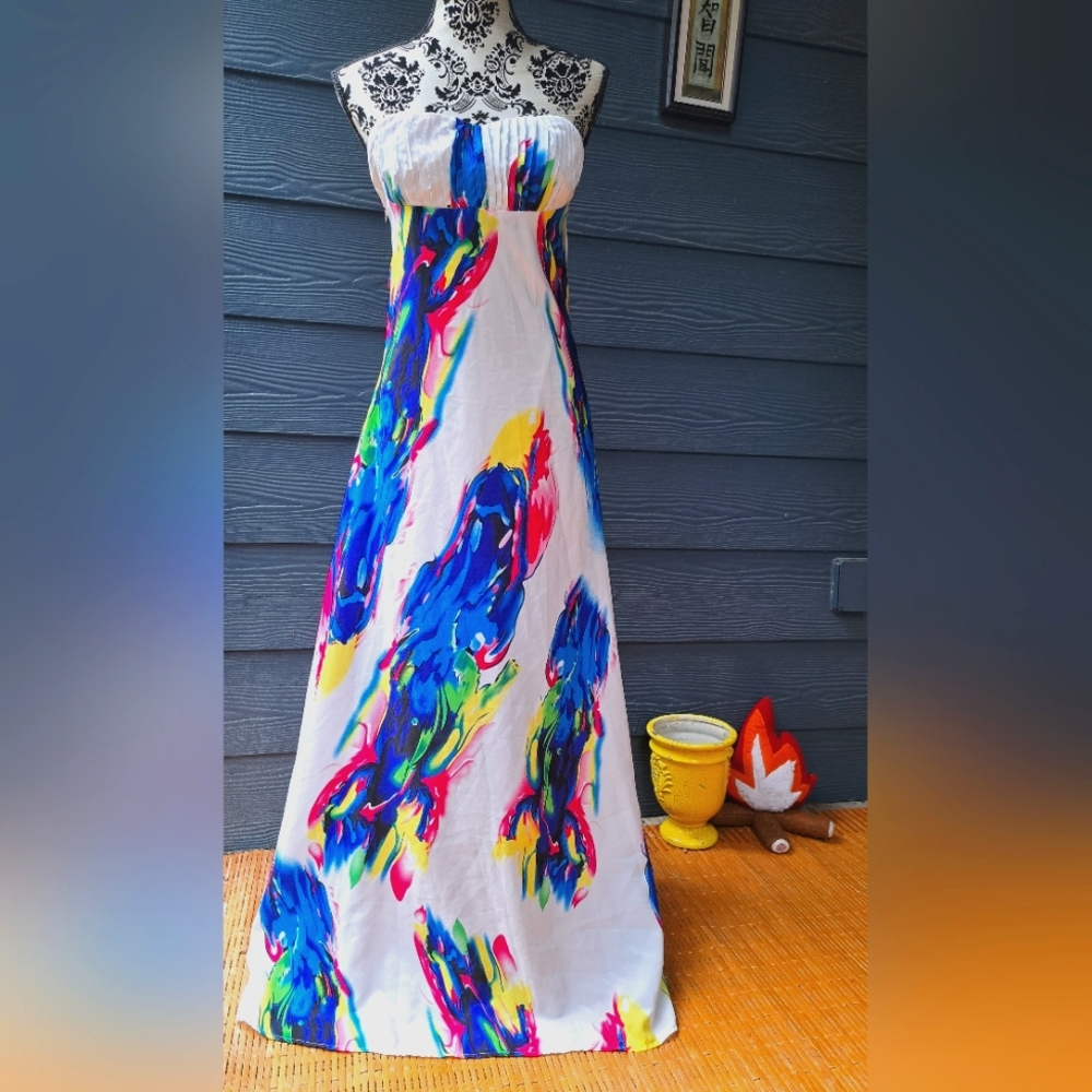 Strapless Chiffon A-Line Long Summer Dress